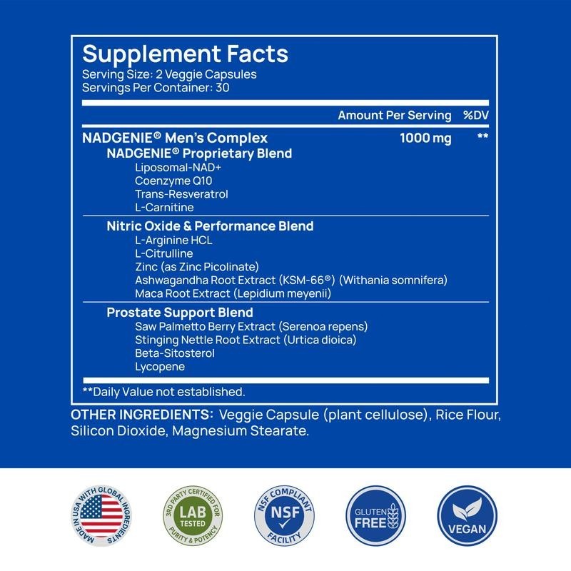 Selerb NAD+ Supplement for Men - With Liposomal-NAD+,CoQ10, L-Carnitine