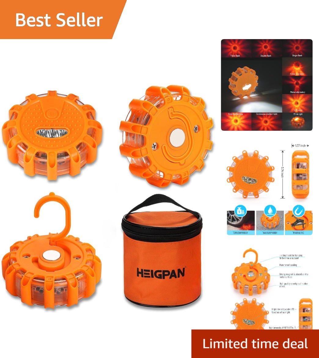 High-Visibility LED Road Flares - Waterproof Safety Lights for Multi-Use, 3 Pack