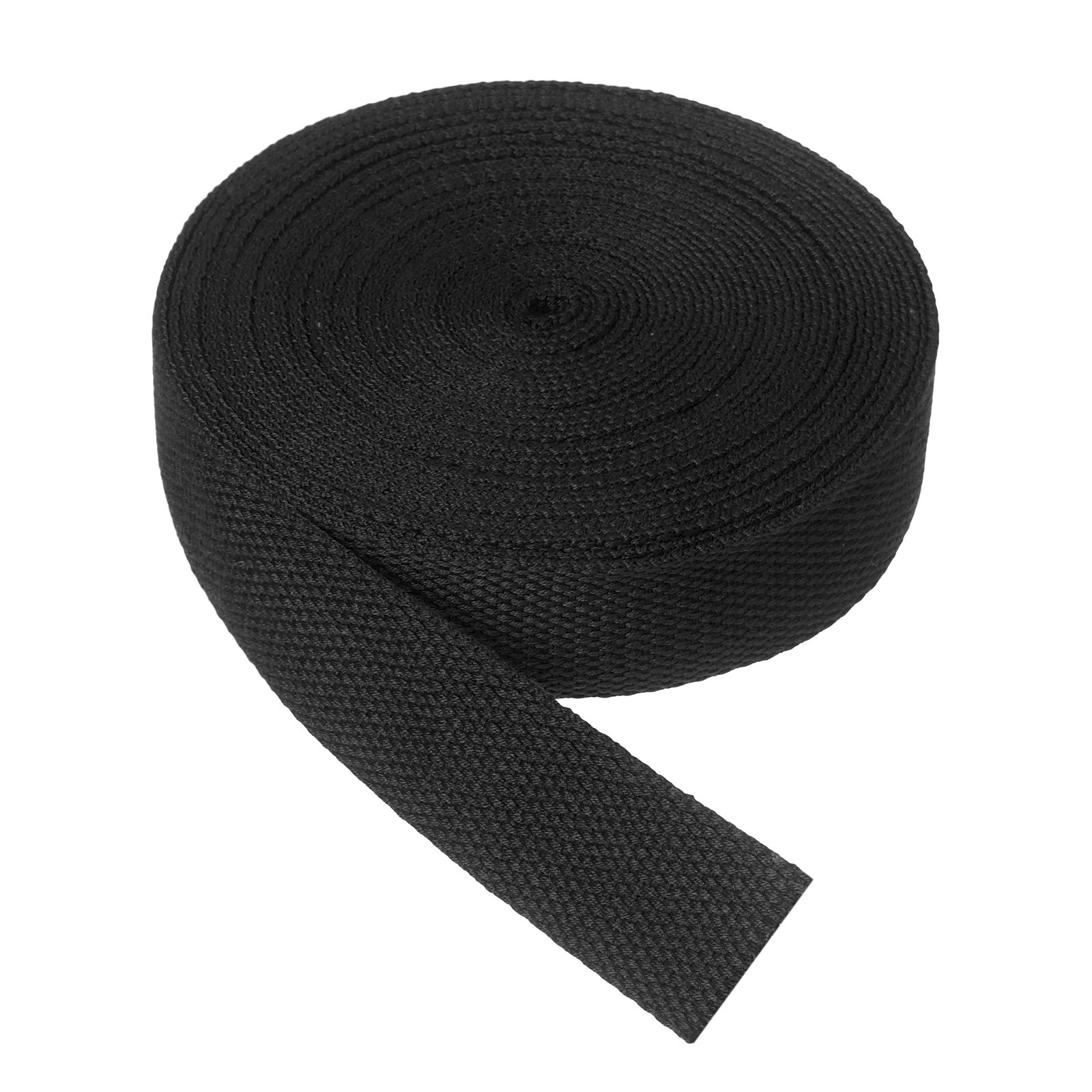 Cotton Twill Tape, 1" 5 Yards Cotton Ribbon Bias Binding Tape Black