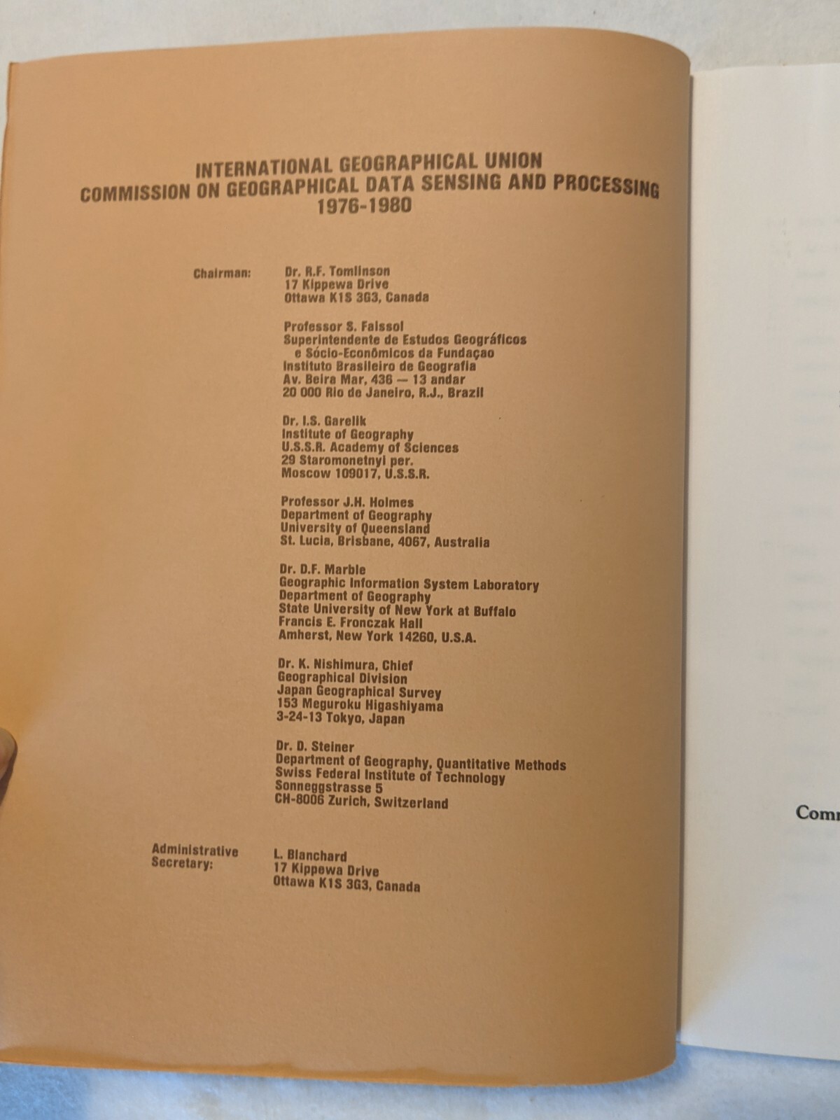Computer Software For Spatial Data Handling 3 Volume Set Vtg 1980 ed. Marble