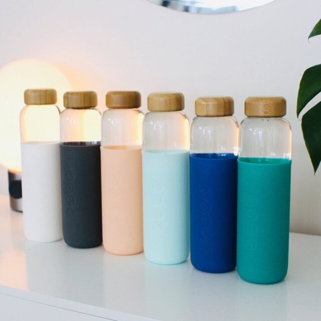 SOMA 17 oz Glass Water Bottle with Silicone Sleeve - NEW
