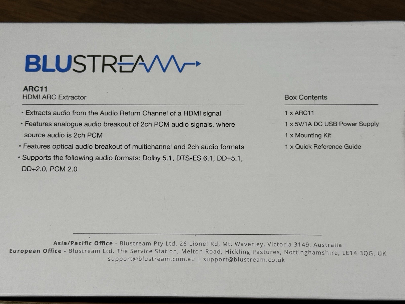 Blustream ARC11 HDMI ARC Extractor - New in Box