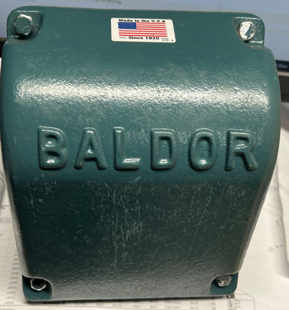 Baldor Cast Iron Electric Motor Terminal Conduit Box W/Cover for 284-365t FR