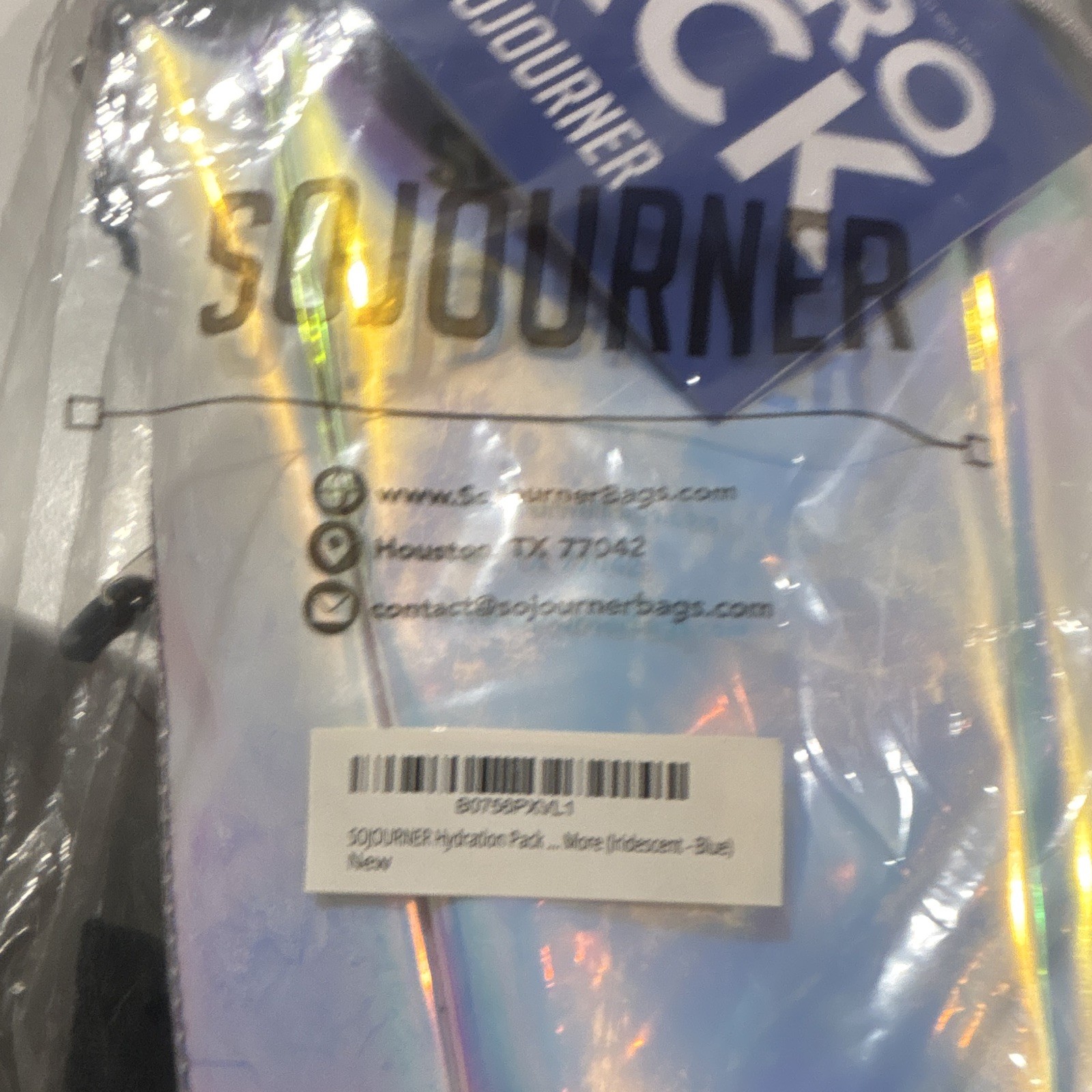 Sojourner Hydro Pack 2L Hydration Pack Lightweight 2 Pockets Zip Iridescent