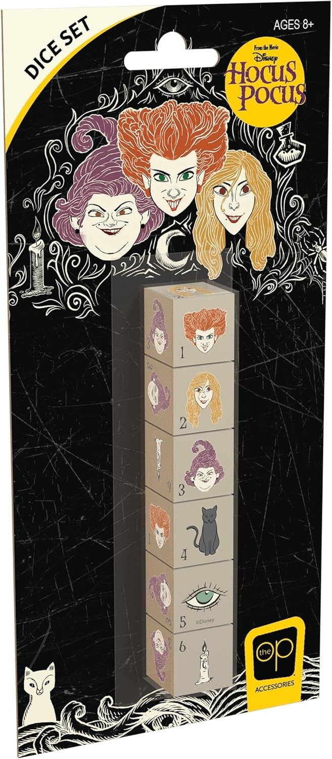 Hocus Pocus 6 Piece Dice Set Sanderson Sisters Disney USAOPOLY New Free Ship USA