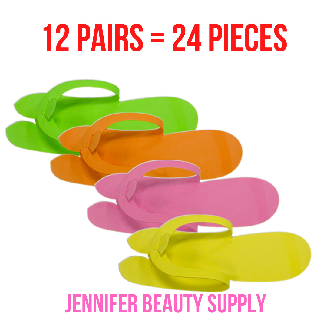 12 PAIRS (24 PIECES)  DISPOSABLE FOAM PEDICURE SLIPPERS ( FOLDING TYPE) | USA