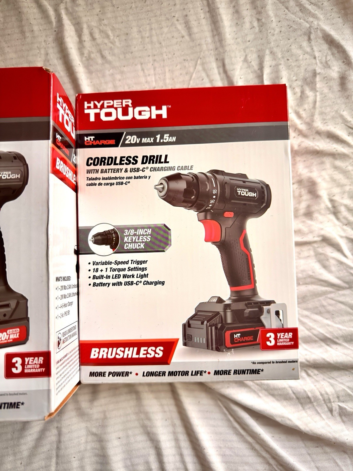 NEW Hyper Tough 20V Max Brushless Drill & 1/4 Hex Impact Driver Combo Kit⁠