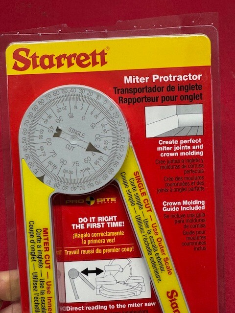 Starrett 505P-7 Dial Reading Miter Protractor, 7" Plastic IN STOCK
