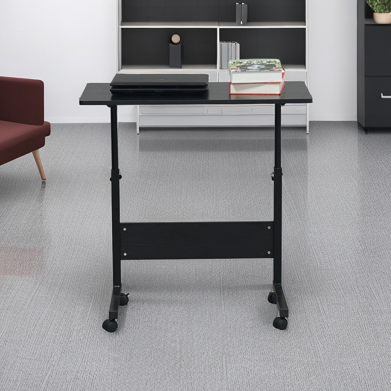 Ergonomic Black Portable Computer Desk,Adjustable Laptop Desk w/ 31.5'' Tabletop