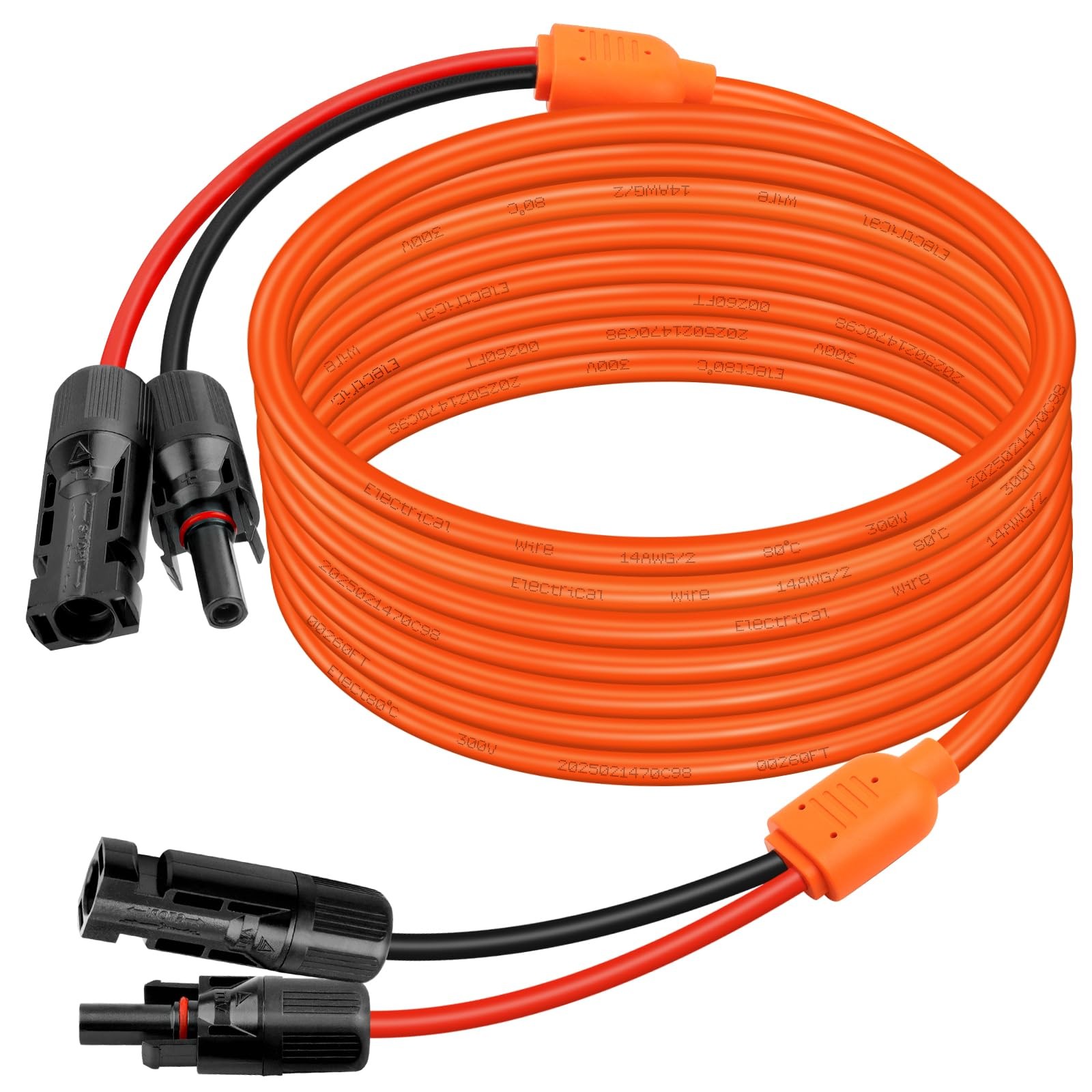 XRDS -RF Solar Extension Cable 30FT, 14AWG Tinned Copper with Solar Panel Connec