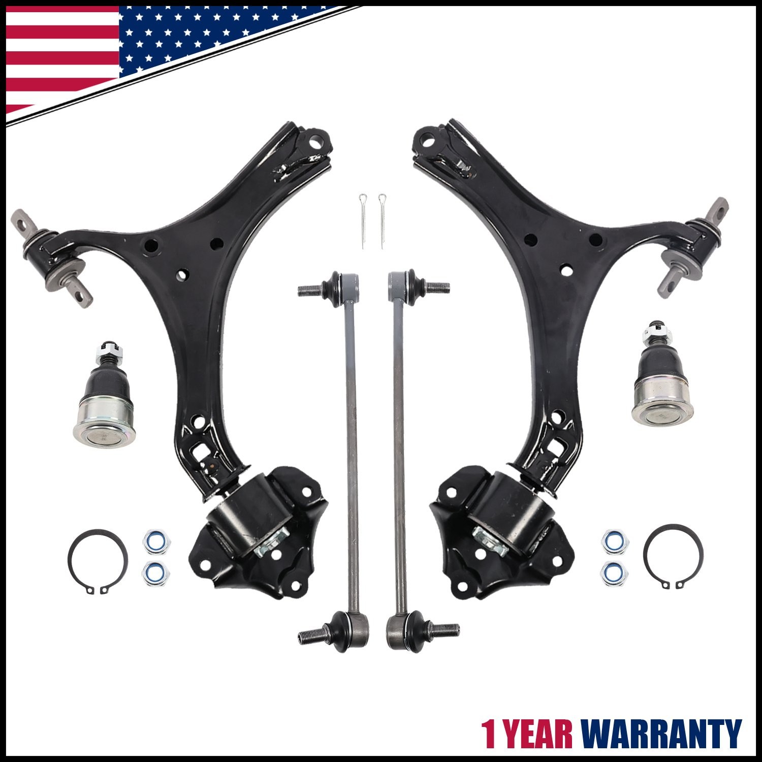 Front Lower Control Arms Sway Bar Links Kit for 2013-2017 Honda Accord Acura TLX