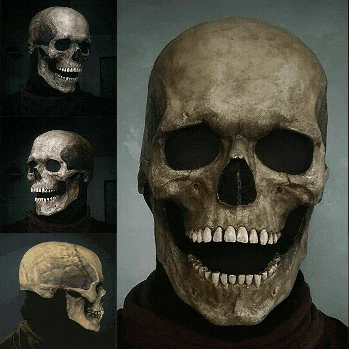 Movable Full Head Skull Mask Helmet With Movable Jaw Horror Helmet Halloween USA