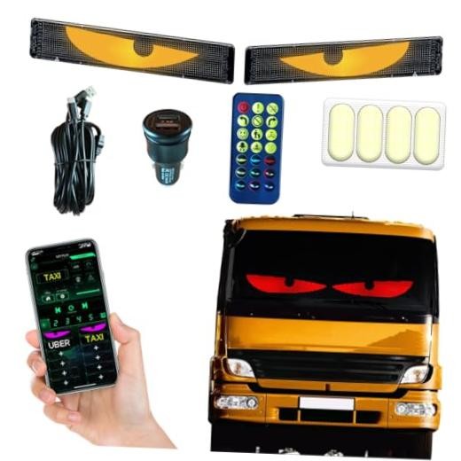 2PCS High Brightness Devil Eyes LED Display for Car Windshield, 23.4x4.7 inch