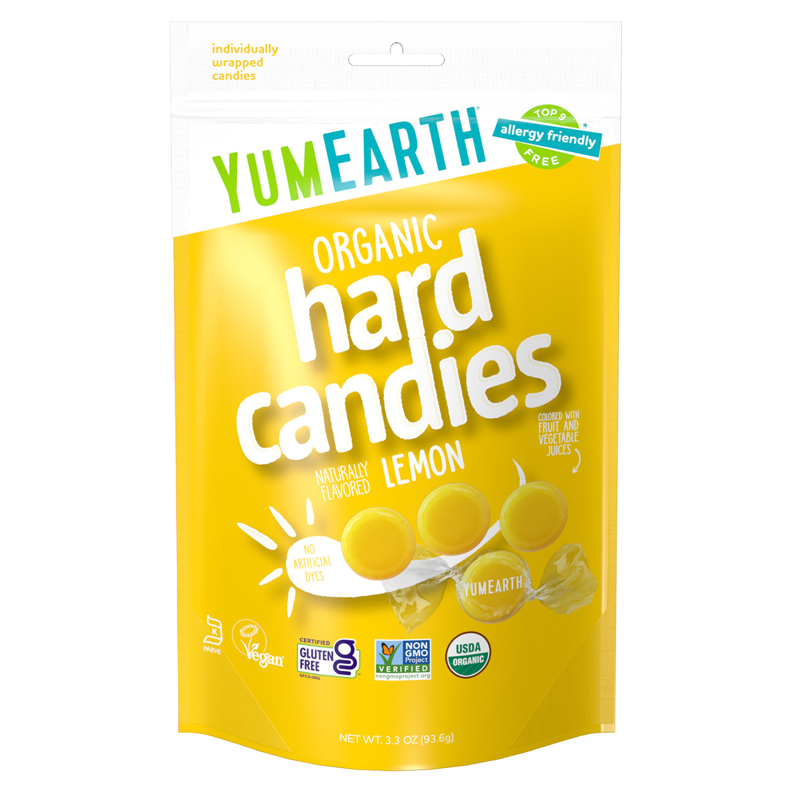 Organic Hard Candies, Lemon, 3.3 oz (93.6 g)