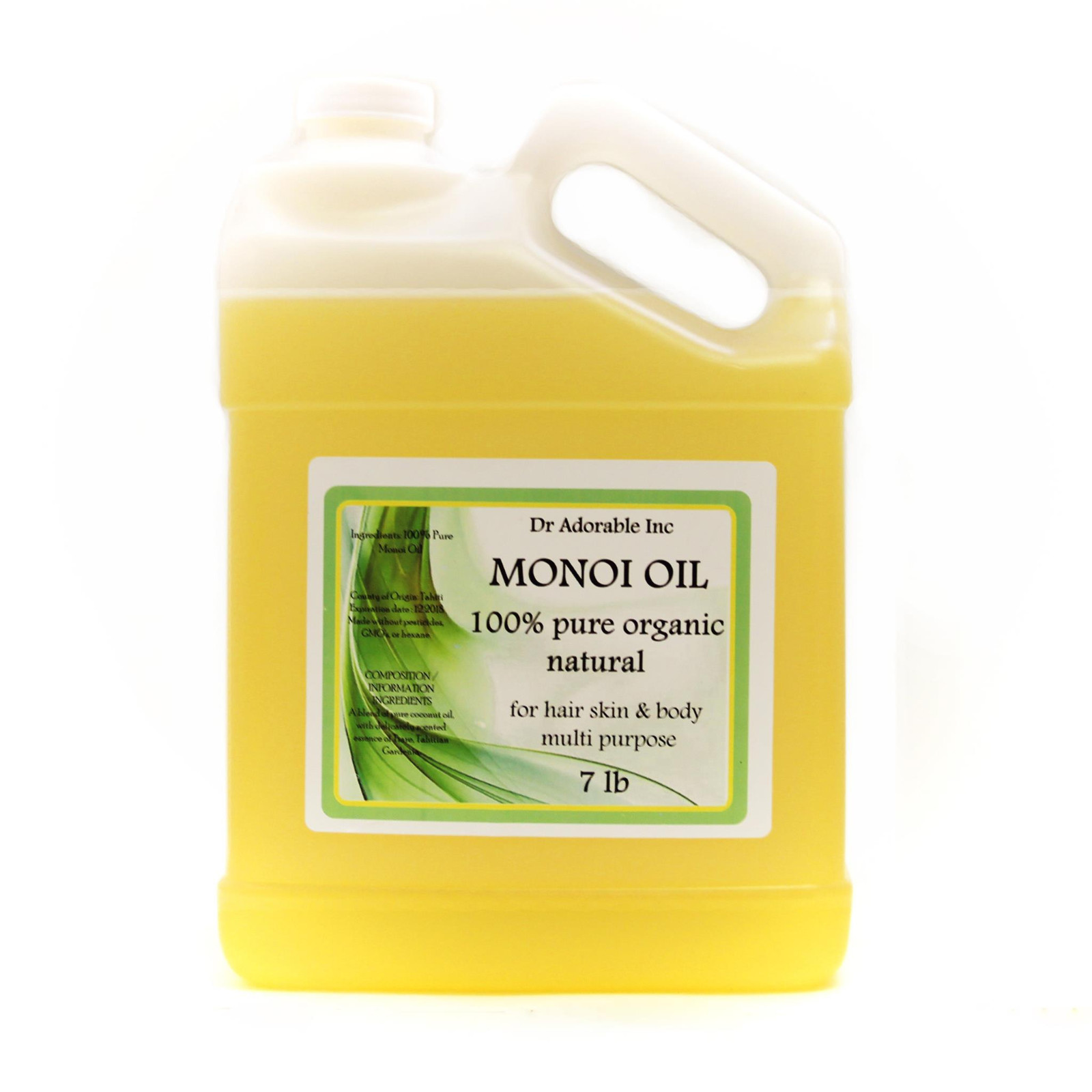 7 Lb MONOI COCONUT OIL PREMIUM 100% PURE ORGANIC NATURAL MULTI PURPOSE HAIR