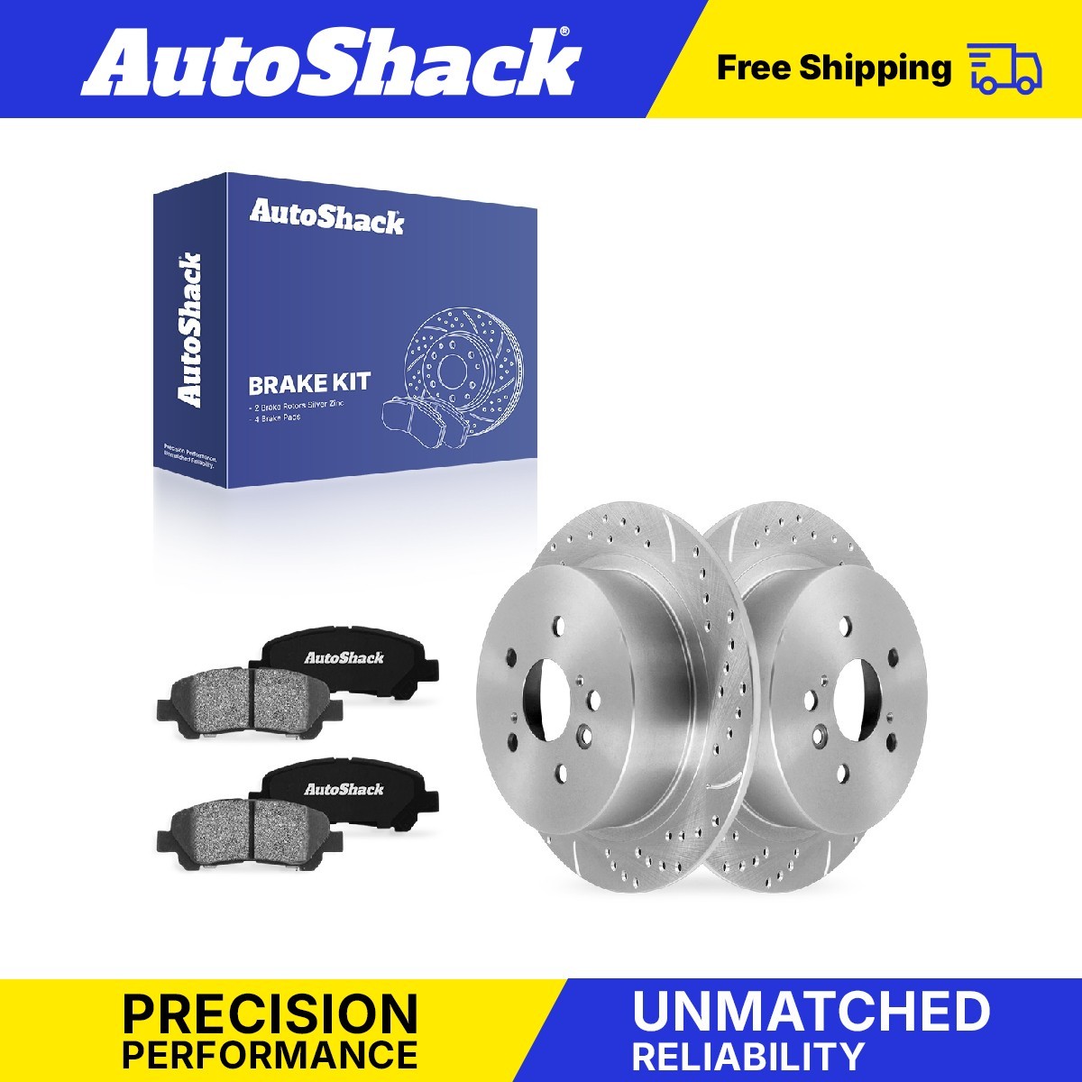 Rear Drilled Slotted Brake Rotors Ceramic Pads for 2008-2013 Toyota Highlander