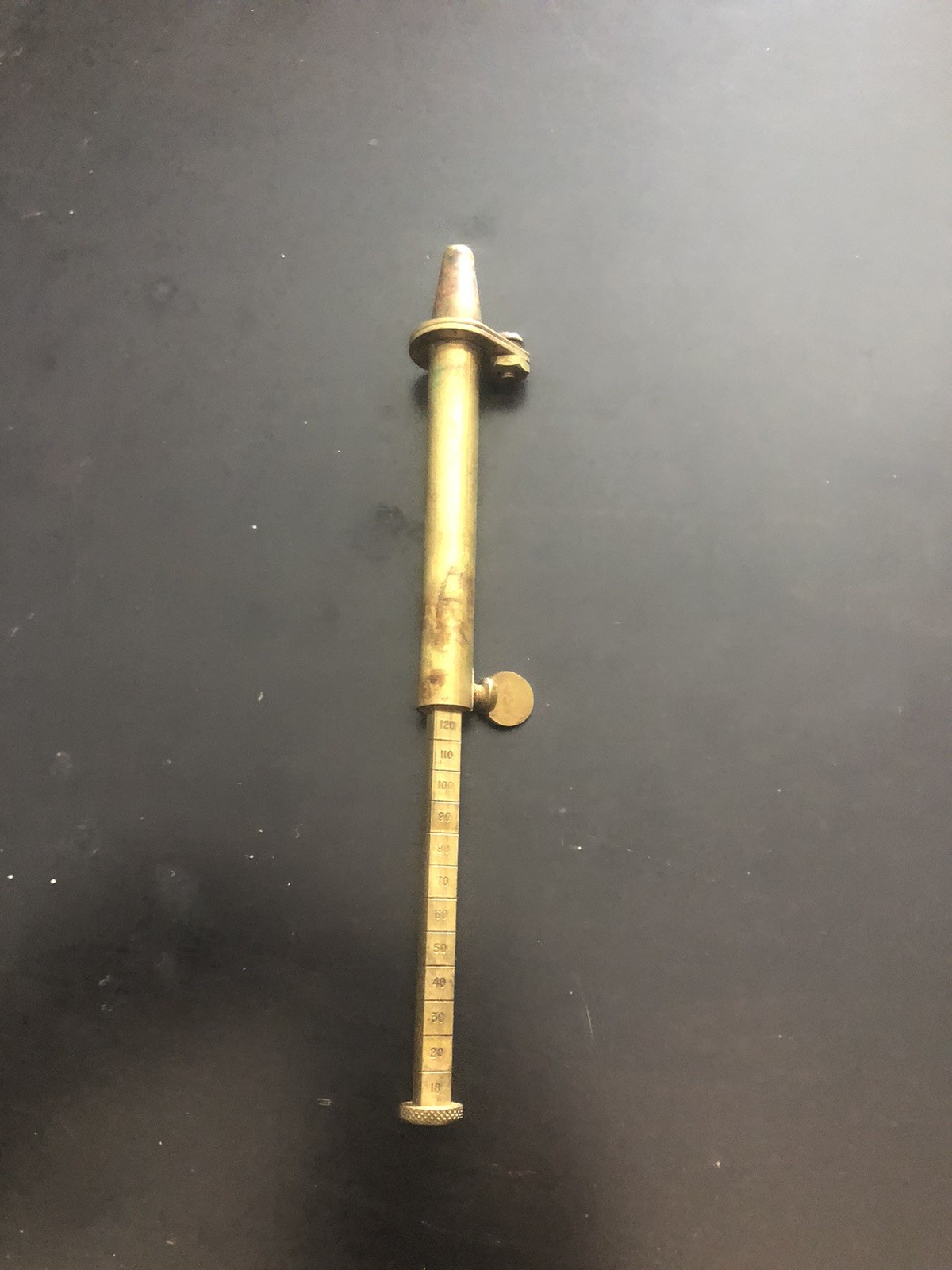 Vintage Adjustable Brass Black Powder Measure for Muzzleloader Collectors