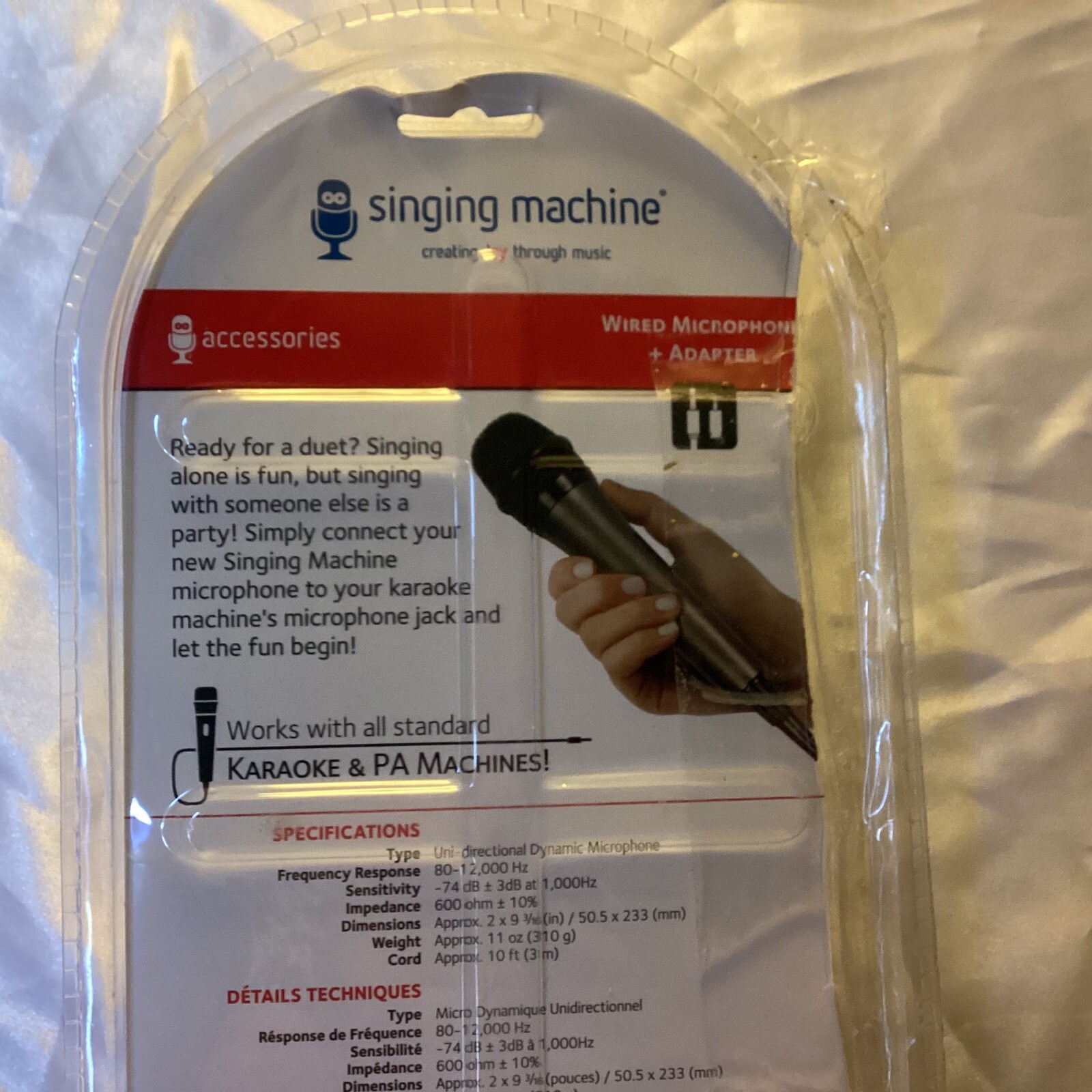 Singing Machine SMM205 Unidirectional Dynamic Wired Microphone~ Adapter~ Karaoke