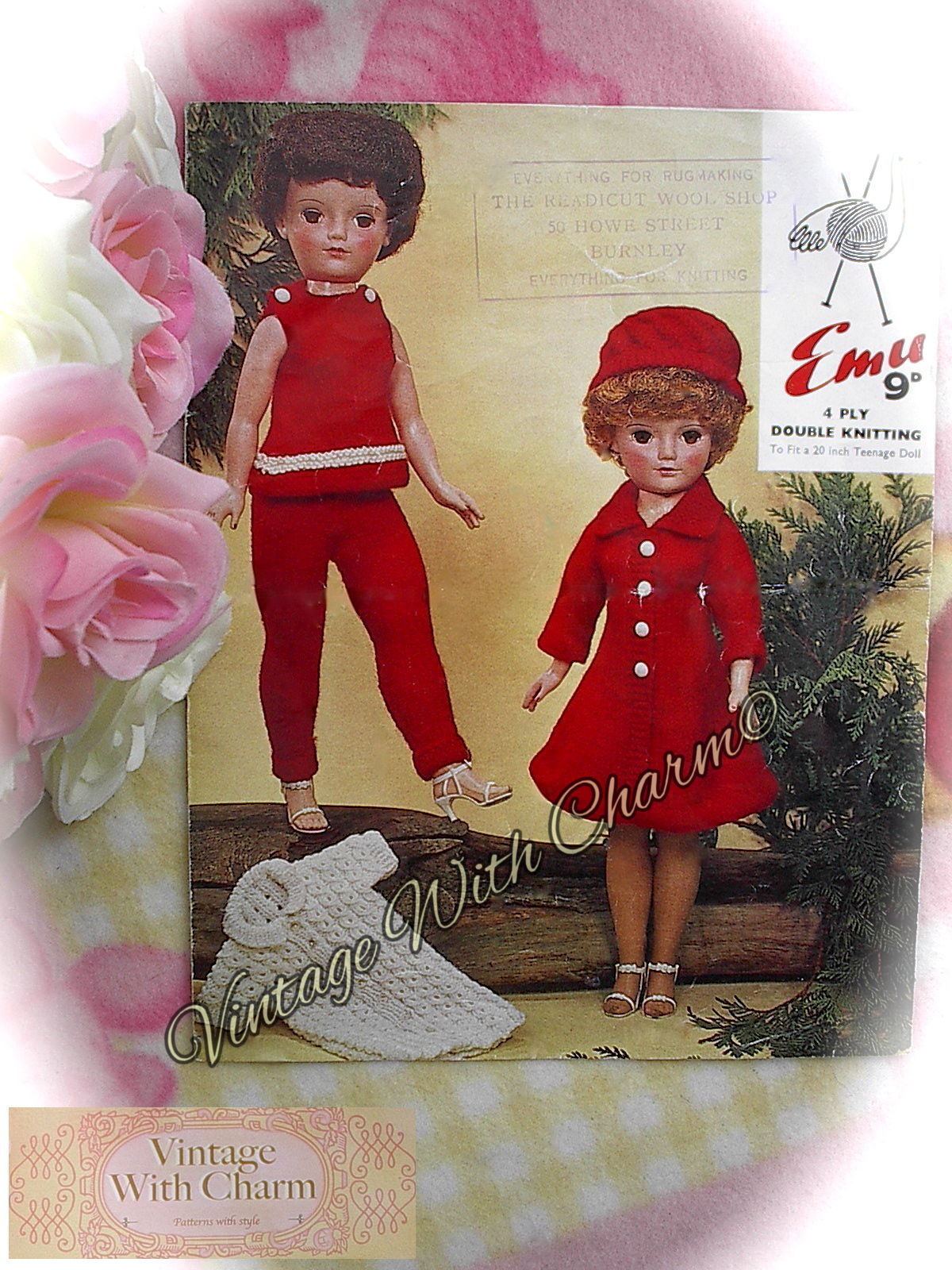 Vintage Knitting Pattern 2 Sets Outdoor Dolls Clothes For 20 Inch Teenage Dolls