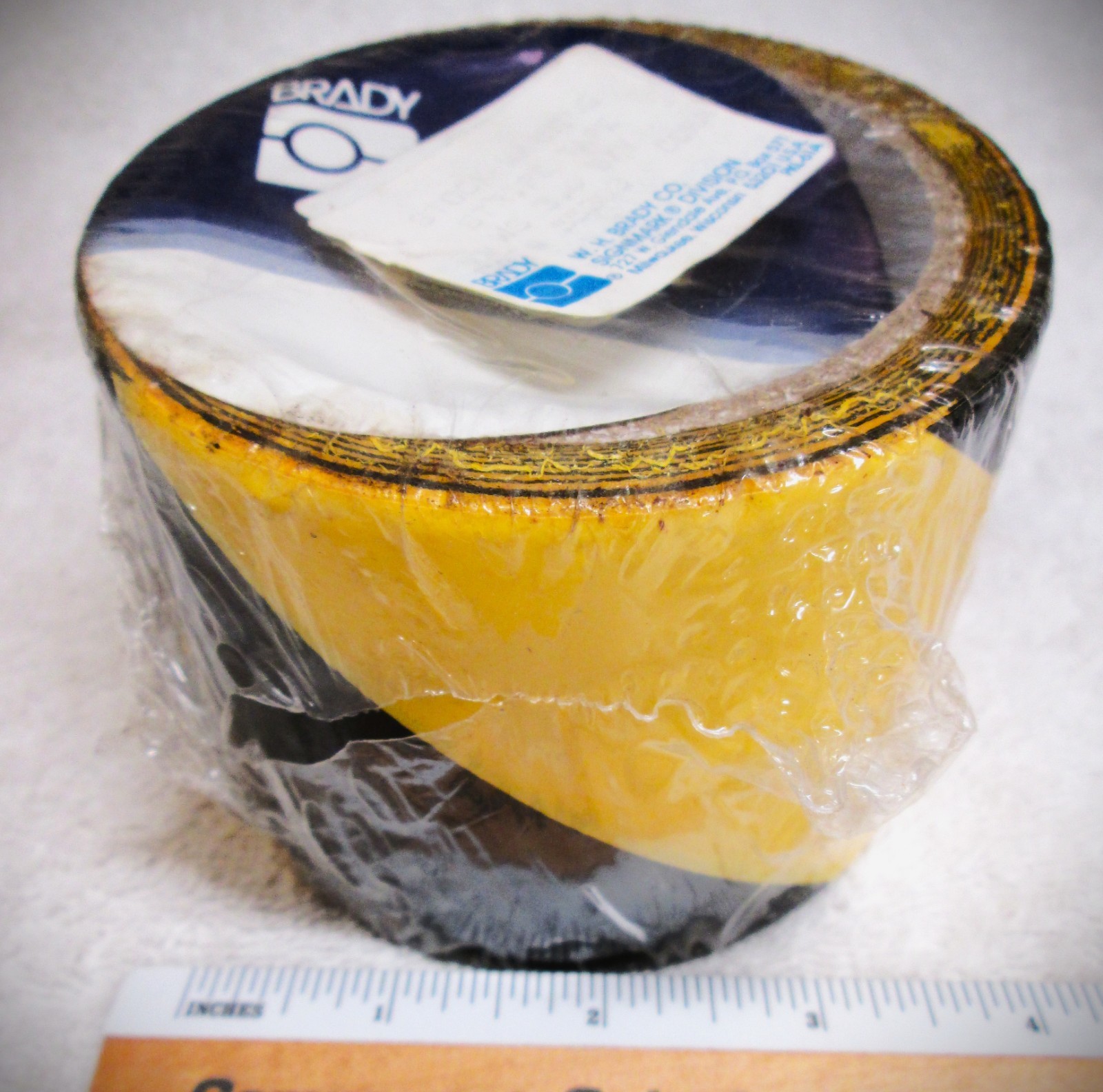 BRADY Black/Yellow WARNING FLOOR TAPE ROLL, 3"x54′, CAUTION/HAZARD/SAFETY #55303