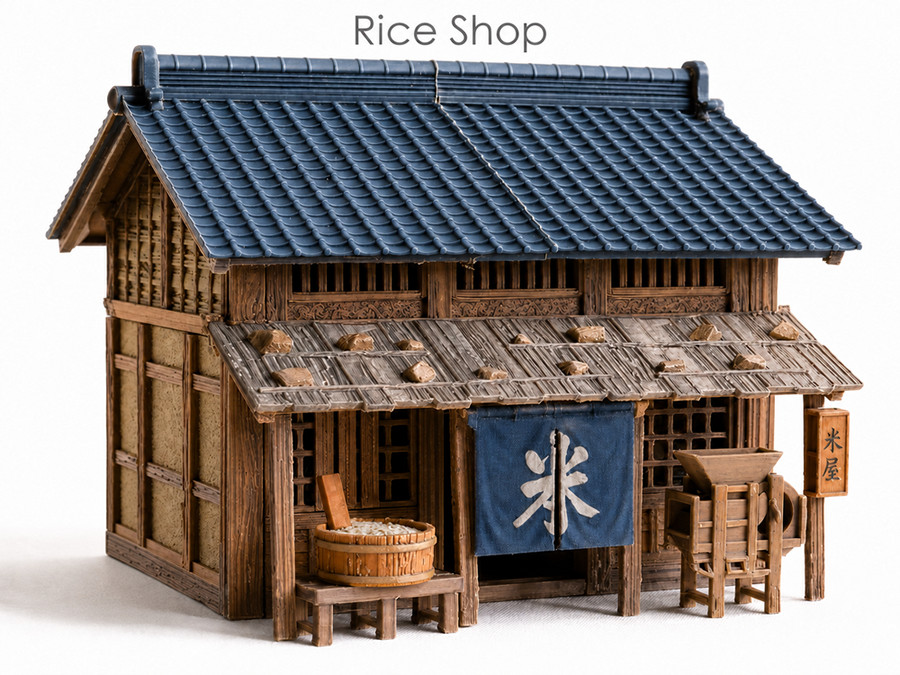 Japanese Samurai Rice Shop  28mm Terrain – Feudal Japan Wargame Scenery