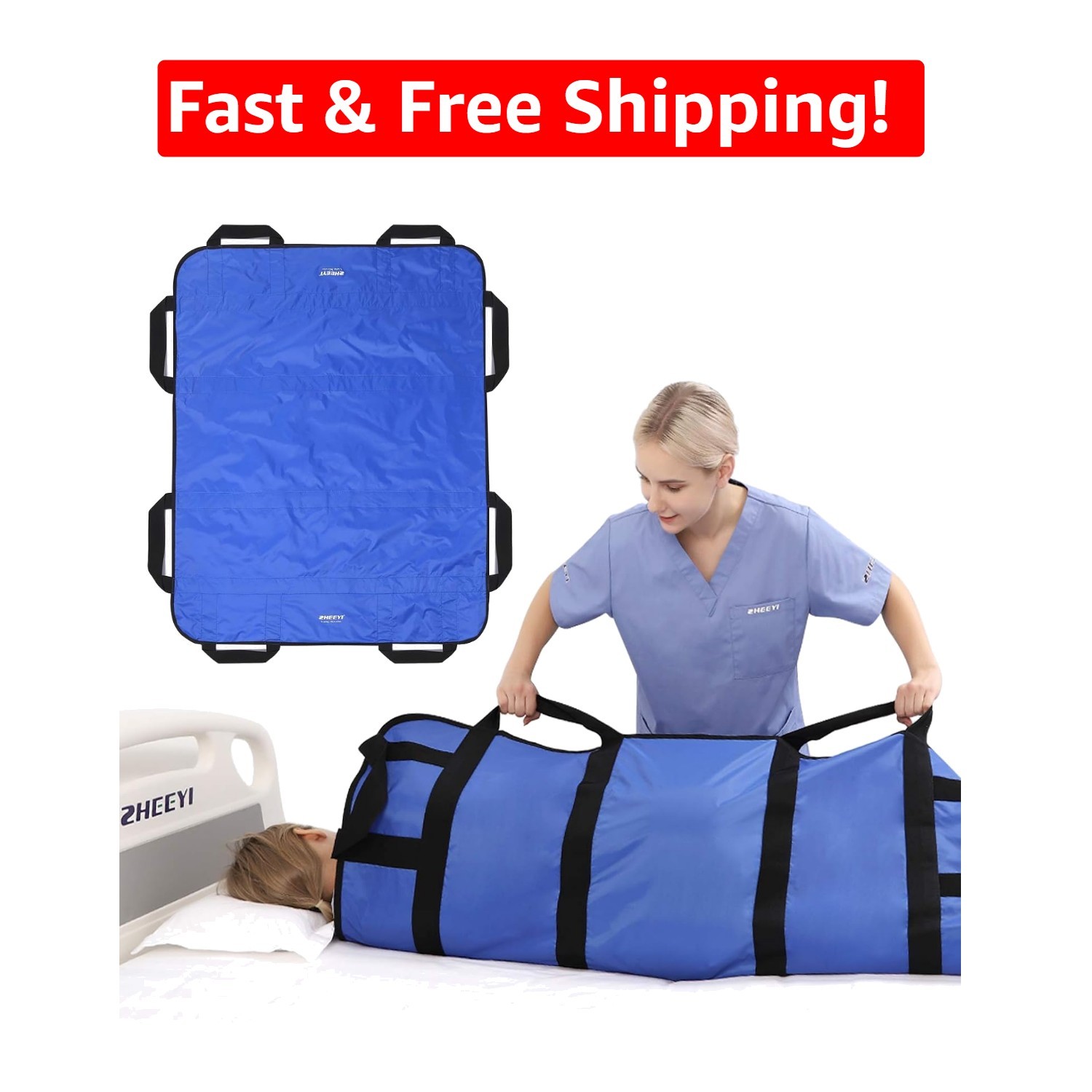 Double-Sided Nylon Transfer Sheet 48" x 40" - Caregiver Essential in Blue