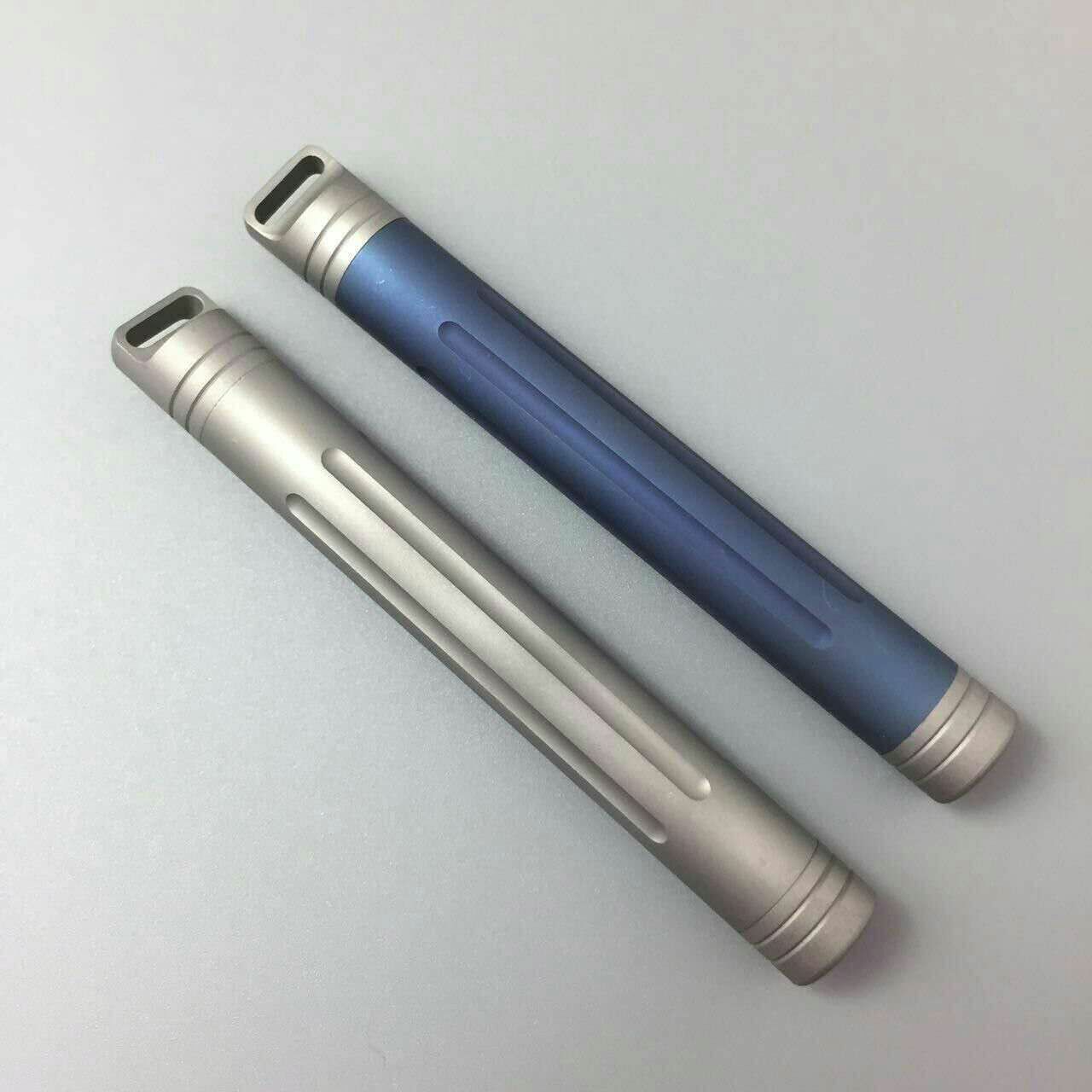 Titanium Waterproof Capsule Pill Box Toothpick Bottle Holder EDC Key Pendant