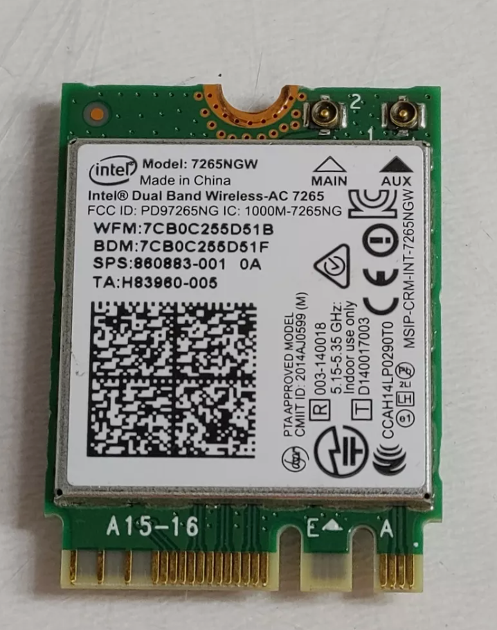 Intel 7265NGW Wireless-AC 7265 802.11ac M.2 Wireless Card + Bluetooth