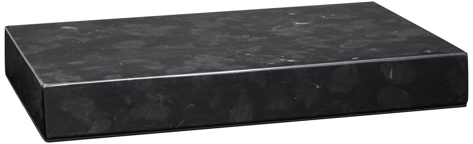 Black Marble 9 1/2" x 6 1/2" x 1" Rectangular Lamp Riser