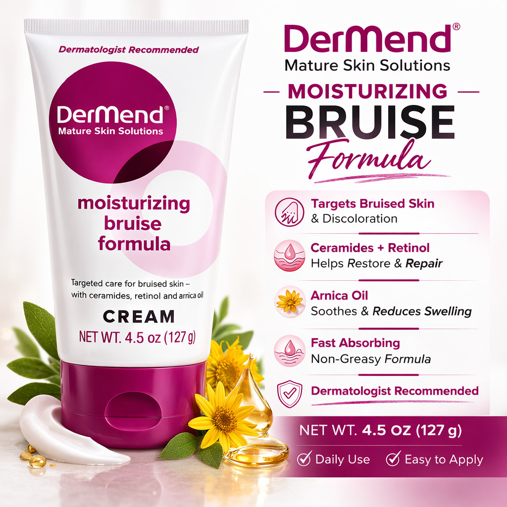 DerMend Moisturizing Bruise Formula Cream 4.5 oz Mature Skin Arnica Retinol Cera