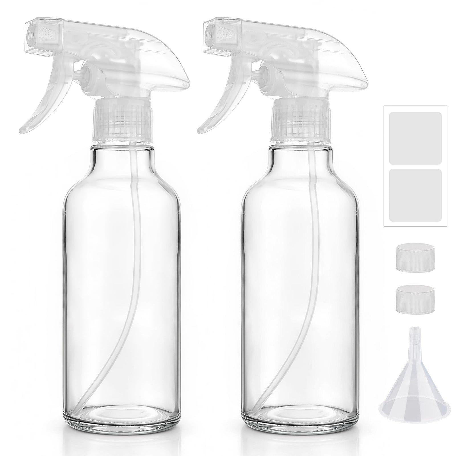 Hethyo Glass Spray Bottles 12oz Empty Spray Bottle Mist/Stream Spraying Small...