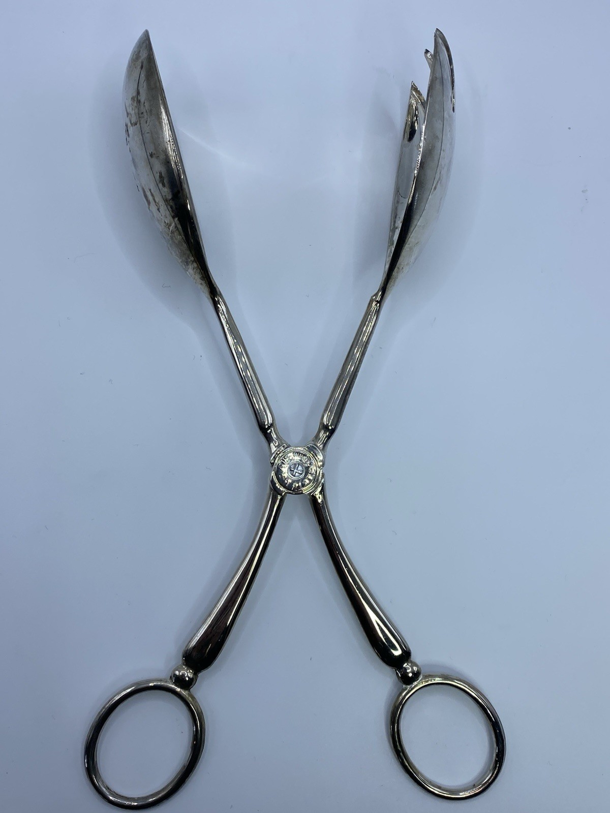 Vintage Leonard Silver-plate Gourmet Scissor Salad Serving Tongs Made In Italy