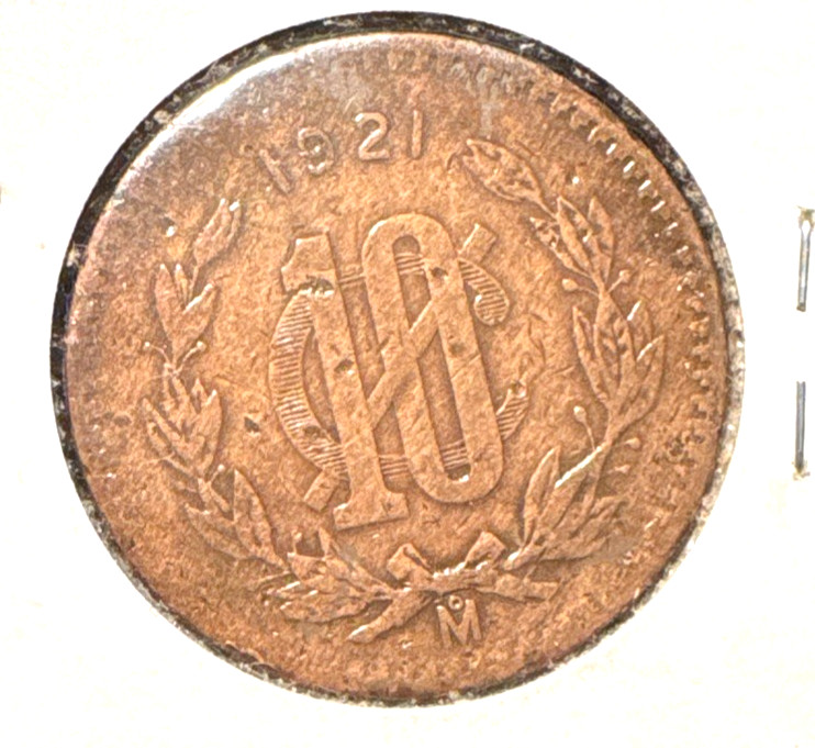 Mexico 1921 ten centavos KM 430 VF