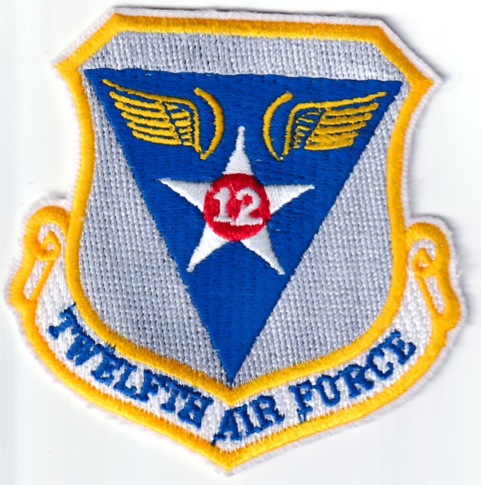 USAF air force 12th Air Force (Twelfth Air Force) Bergstrom AFB Texas patch
