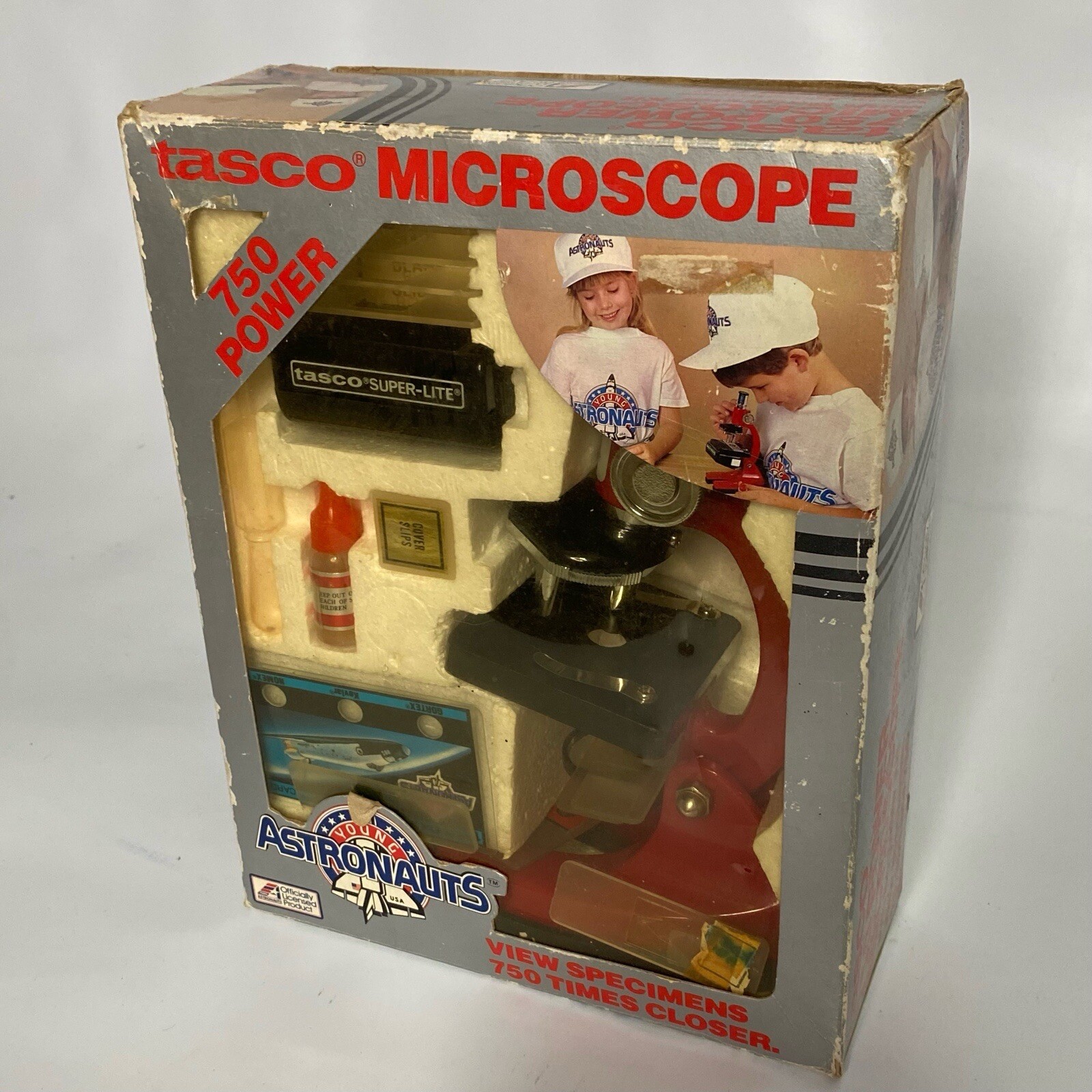 New 1986 Tasco Young Astronauts 600 Power Microscope Vintage