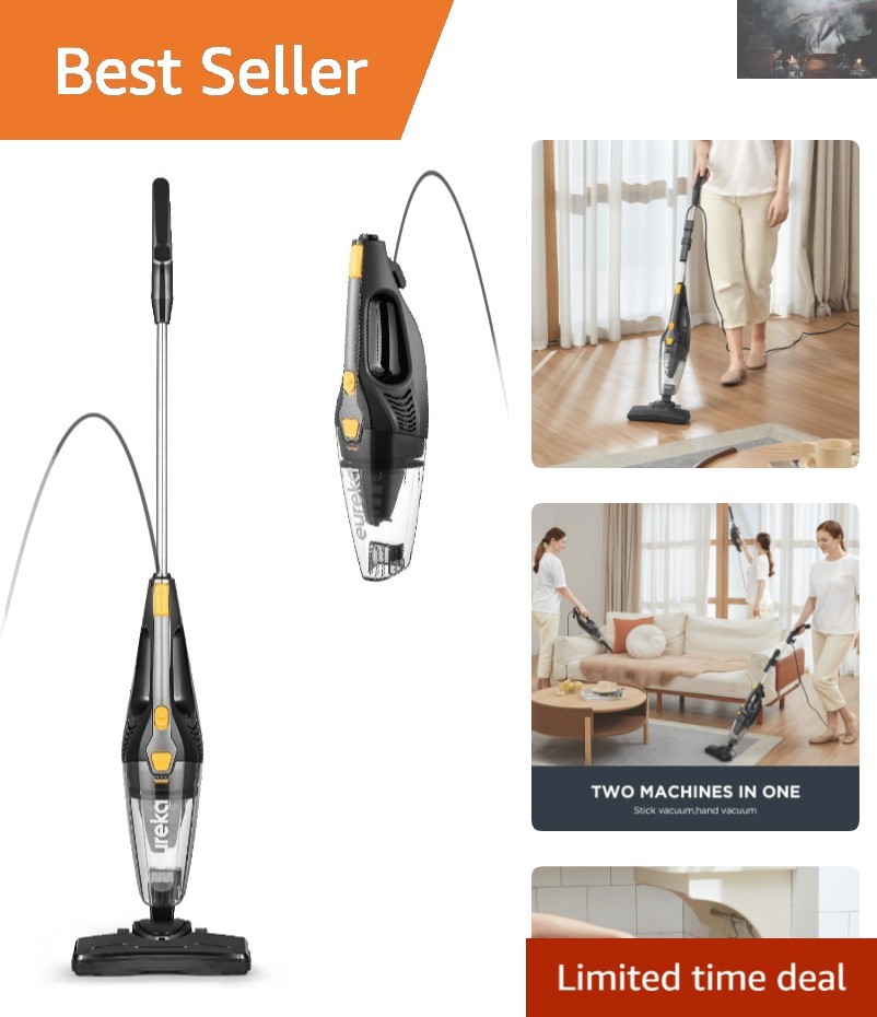Elegant Blaze Stick Vacuum: Powerful Suction & HEPA Filter for All Surfaces