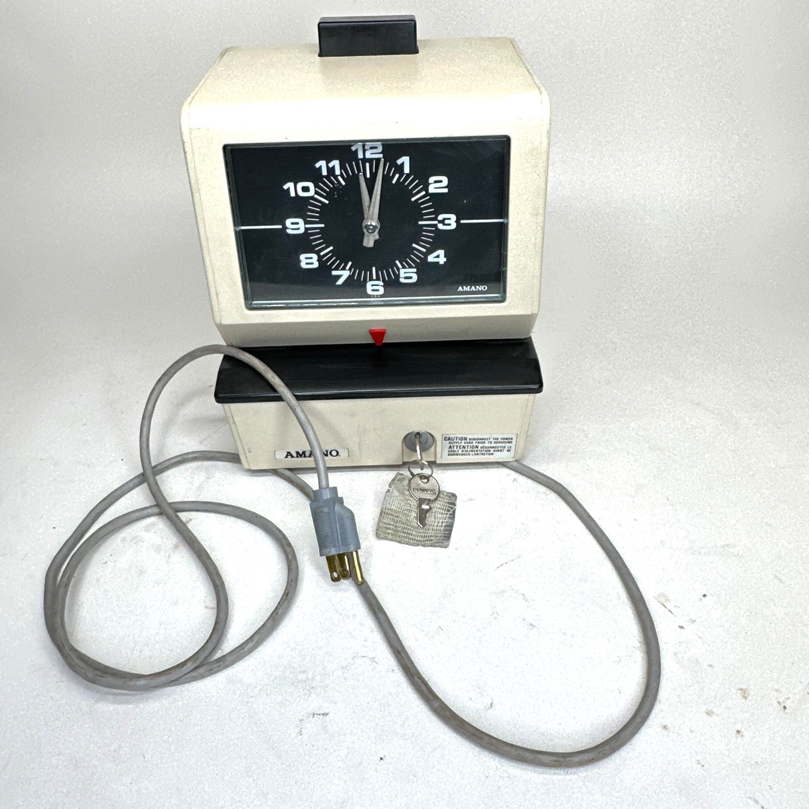 Amano Model 3636 Time Recorder Time Clock  with Key working video