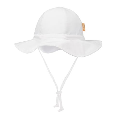 Baby Girl Sun Hat with UPF 50+ Outdoor Adjustable Toddler 2-4T Beige White 1
