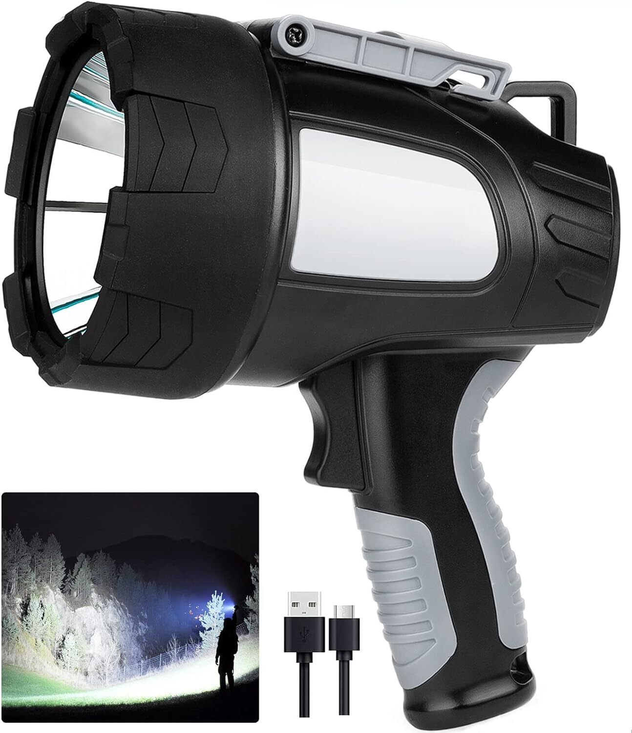 Rechargeable Spotlight Outdoor,1000,000 Lumens Led Spotlight Flashlight With