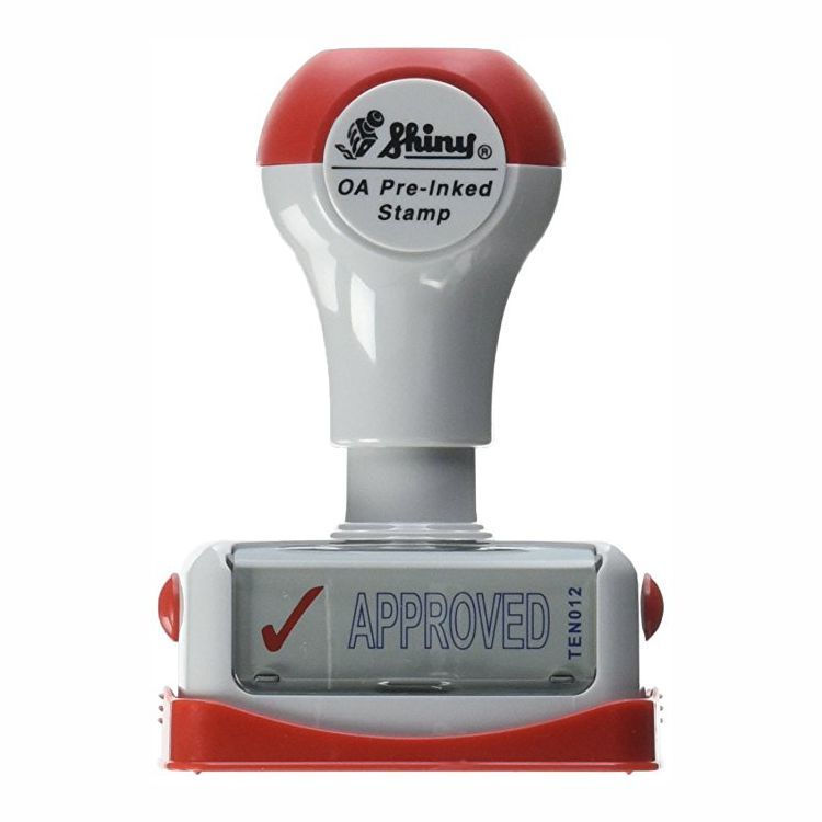 APPROVED Two Color Pre-inked Title Stamp by Shiny (TEN012)