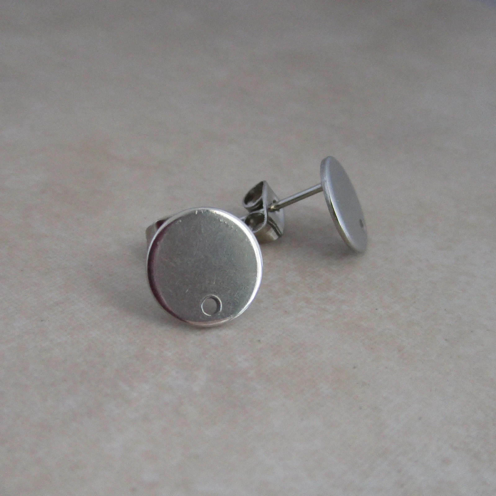 5 pairs stainless steel 10m circle earring post studs hypoallergenic