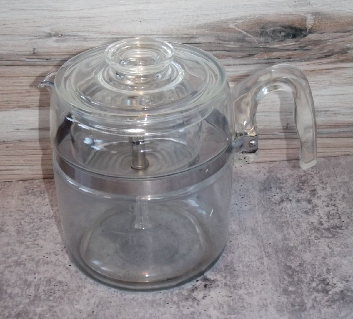 Vintage PYREX Flameware 9 Cup Glass Coffee Pot Percolator # 7759-B A10