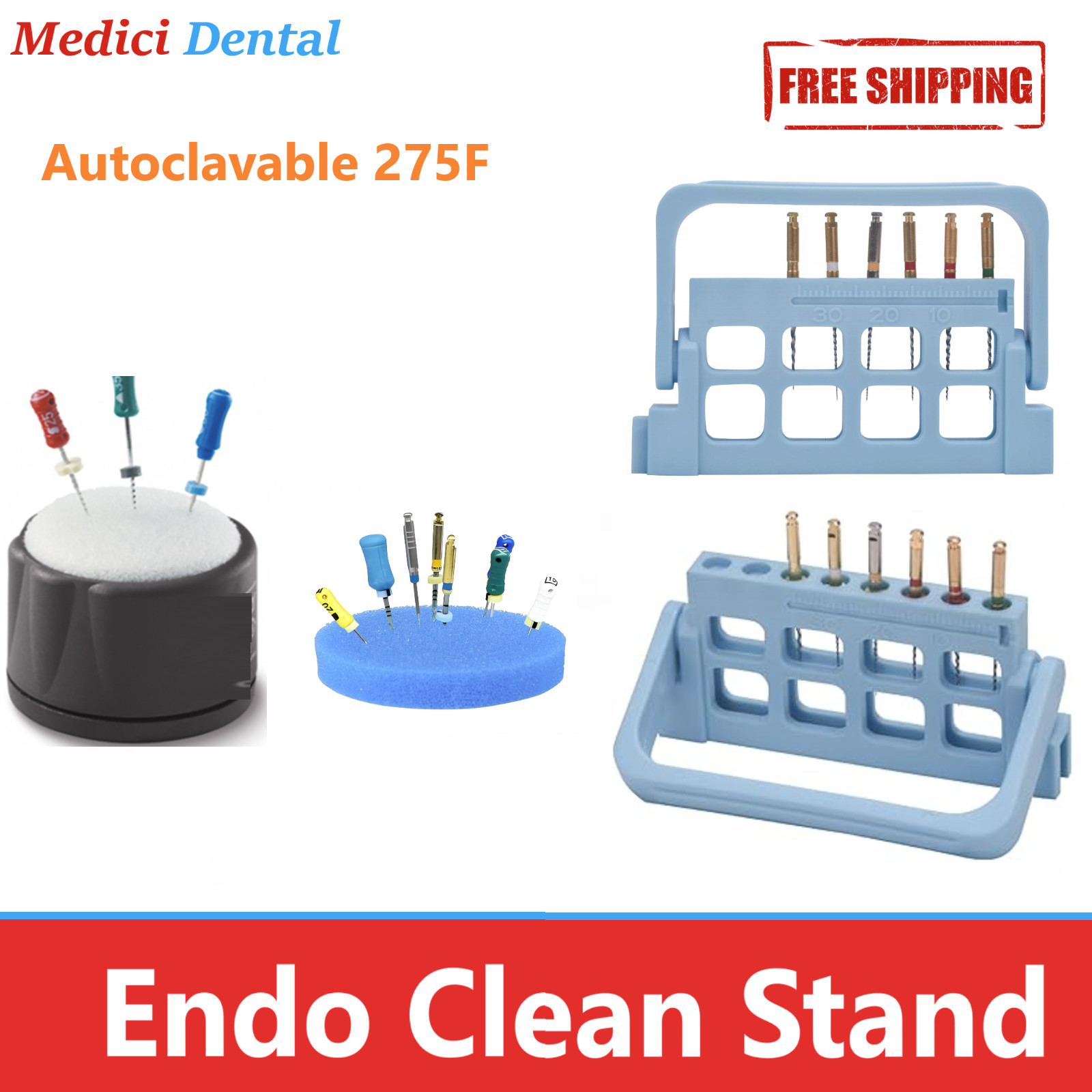 Dental Round Endo Clean Stand Cleaning Foam Endo File Holder 8 Holes or 16 Holes
