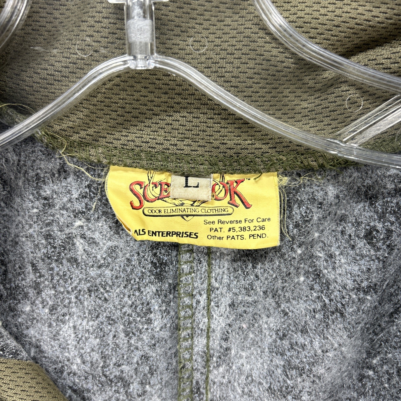ScentLok Shirt Mens Large Green Snap T Mock Neck Pullover Hunting Base Layer
