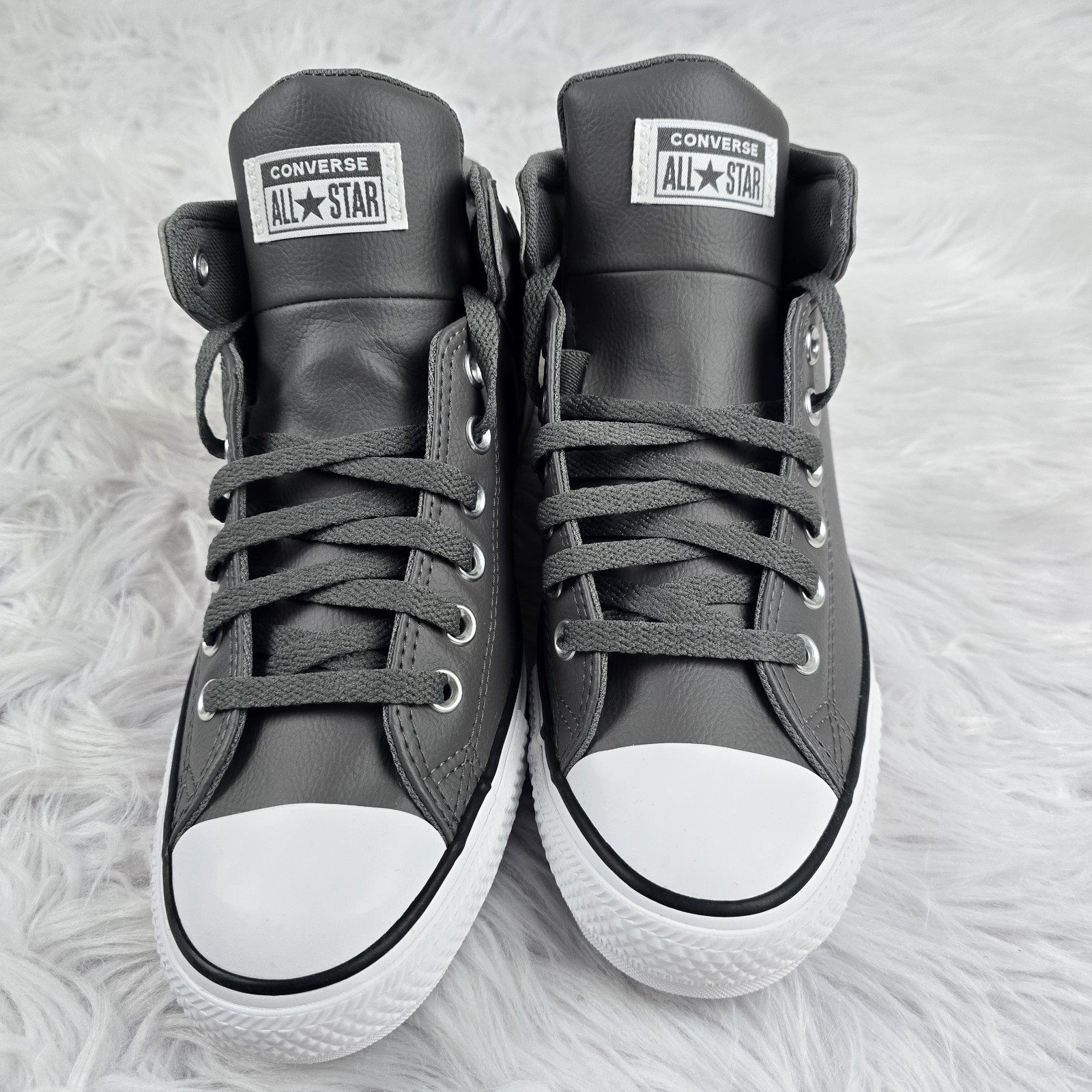 Converse CTAS High Street Mid Shoes A09524C Shark Gray Faux Leather Mens Size 9