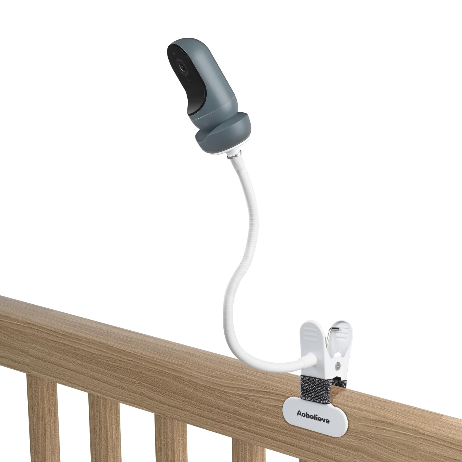 Aobelieve Flexible Clamp Camera Mount for Owlet Cam & 2, Portable White