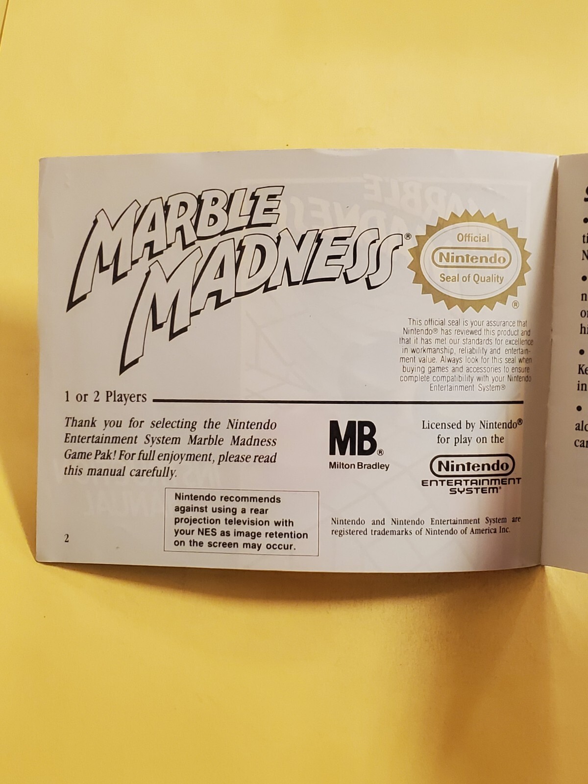 marble madness nes Manual