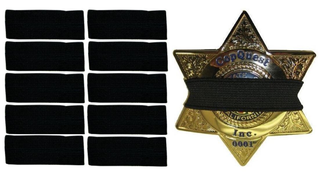 LOT OF 10 HEROS PRIDE Mourning Band Memorial Badge Cover Police BLACK BADGE