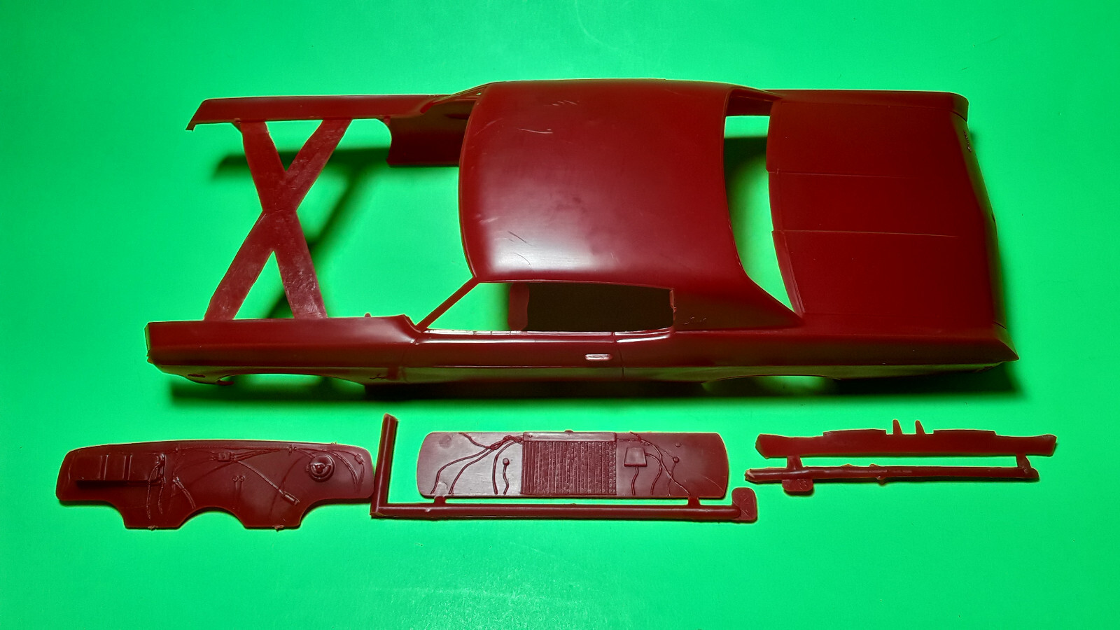 AMT 70 1970 Chevy Impala 1/25 Bare Body Shell Core Support Firewall Red Car