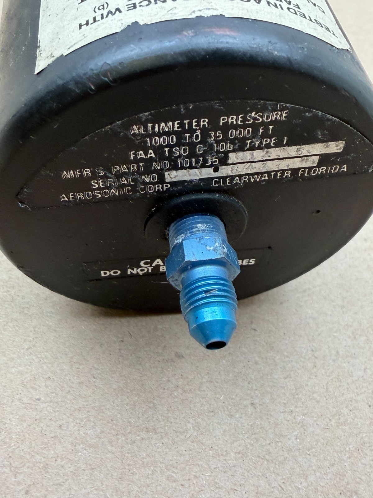 Aero Systems Altimeter P/N: 02455 (3215)